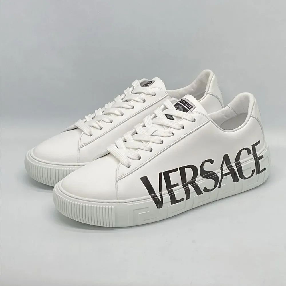Versace Logo Leather Low Top Sneakers size 40.5